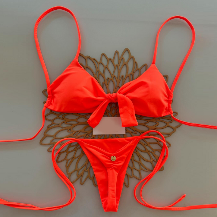 Fashion solid color two-piece bikini