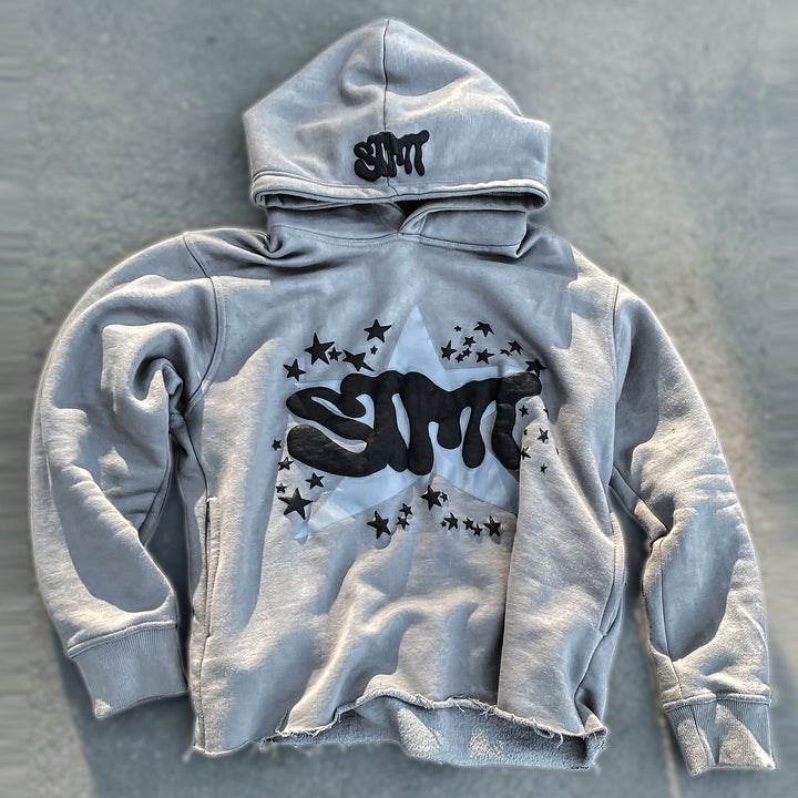 statement street style print hoodie