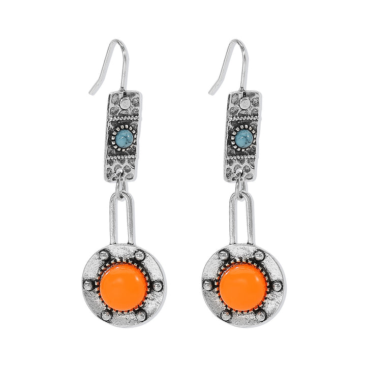 Exotic design micro-embellished cross earrings