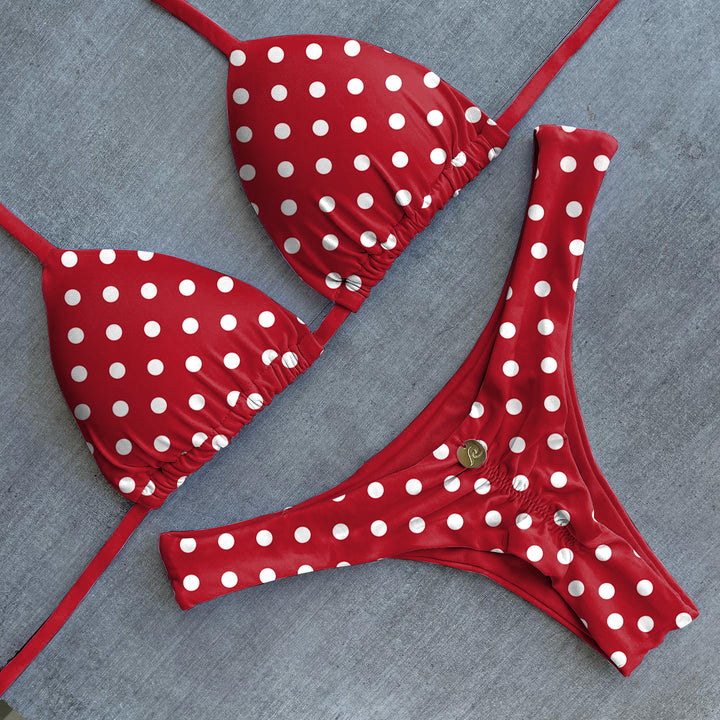 Fashion Polka Dot Print Two-Piece Bikini