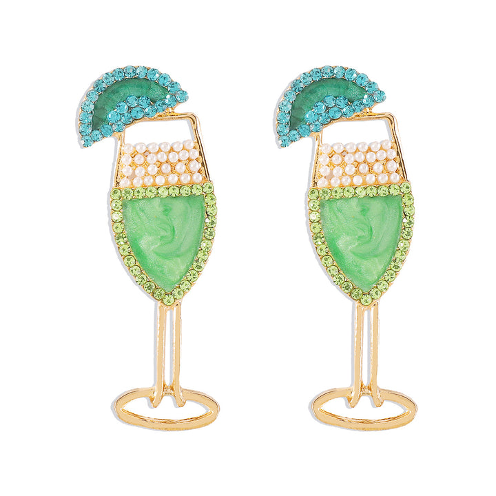 Stylish geometric wine glass earrings