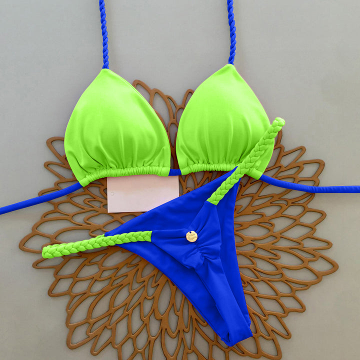 Two-piece contrast bikini