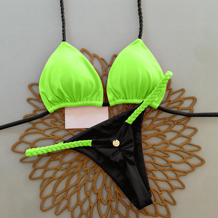 Two-piece contrast bikini