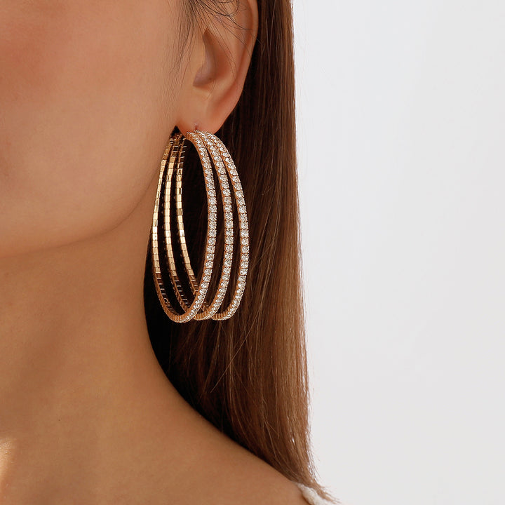 exaggerated layered hoop earrings