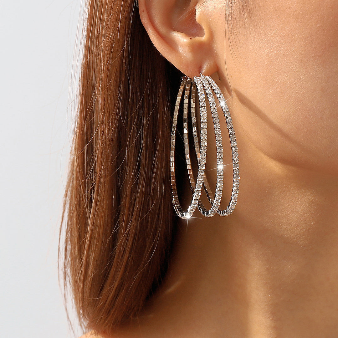 exaggerated layered hoop earrings