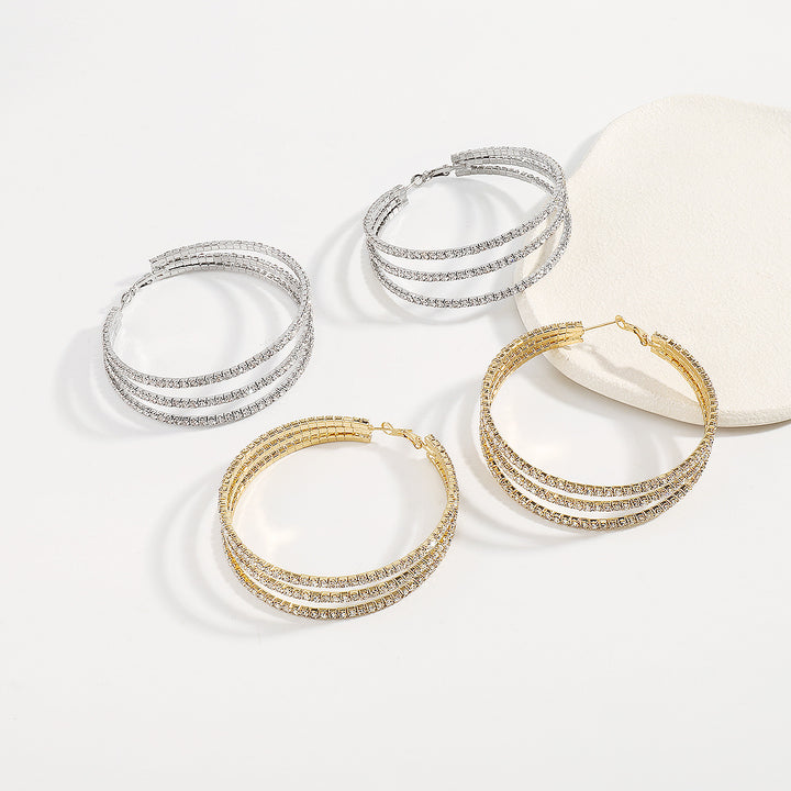 exaggerated layered hoop earrings