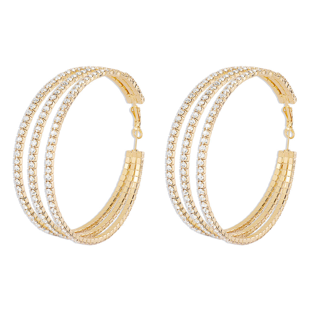 exaggerated layered hoop earrings