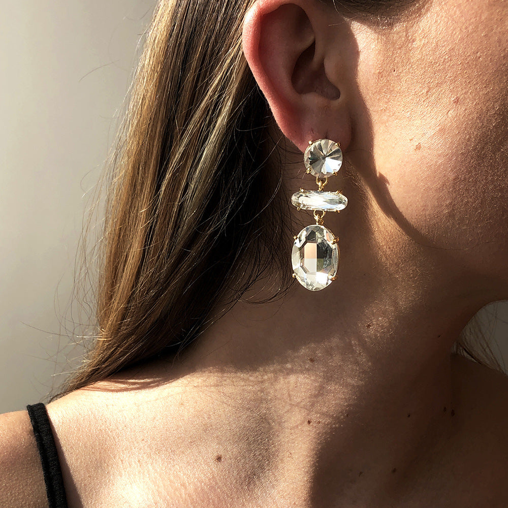 Elegant lady-style mid-century earrings