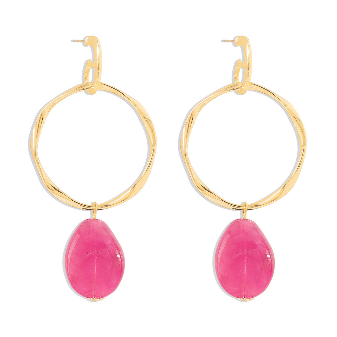 Retro style circle design earrings for women