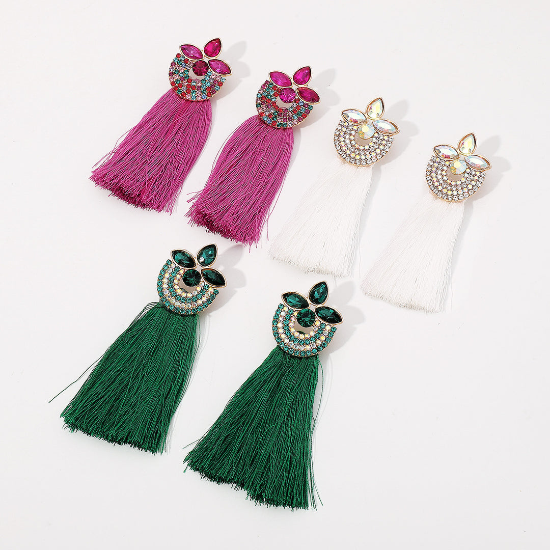 Ethnic colorful tassel earrings