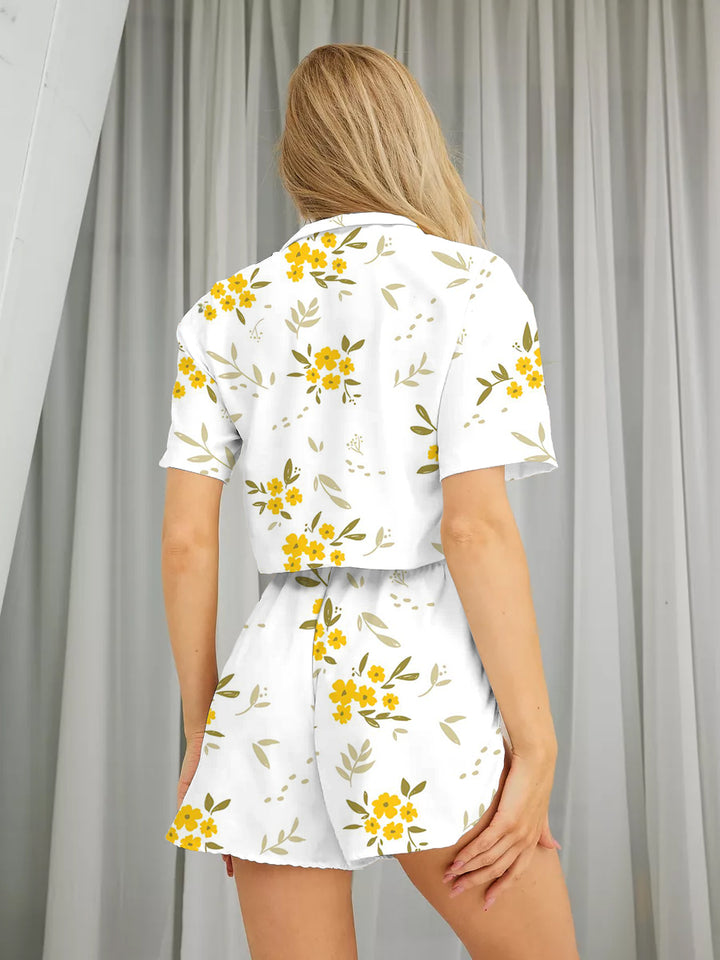 Floral shirt home wear suit