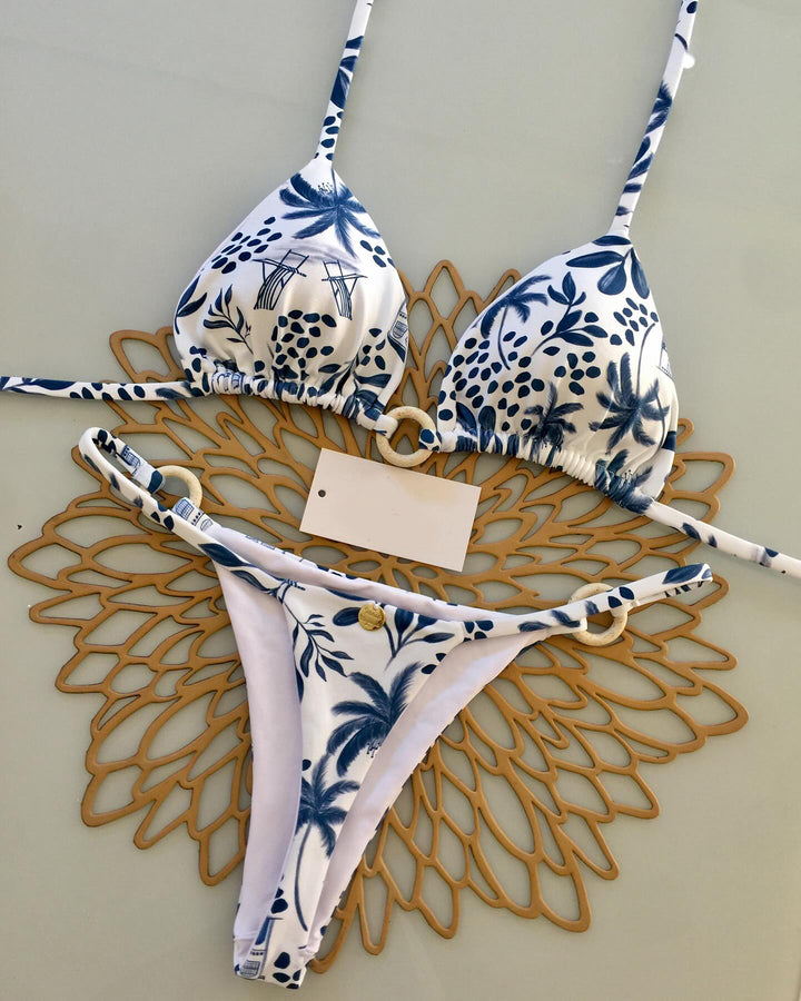 Leaf print bikini