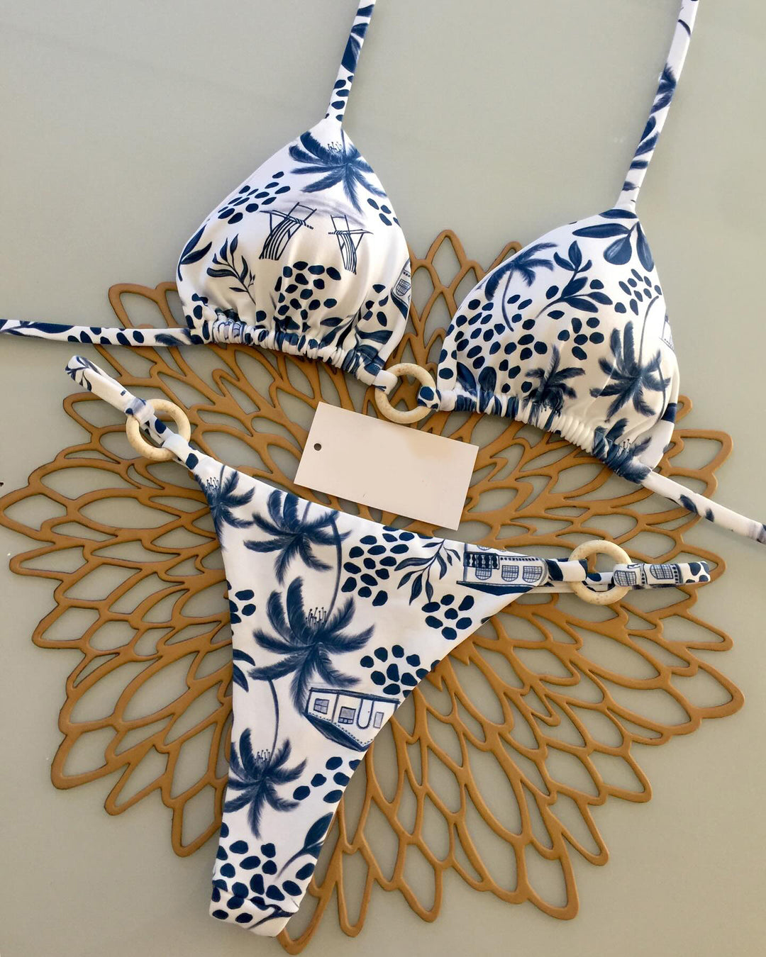 Leaf print bikini