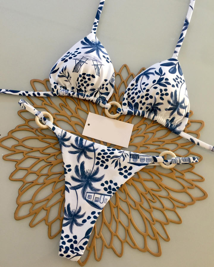 Leaf print bikini