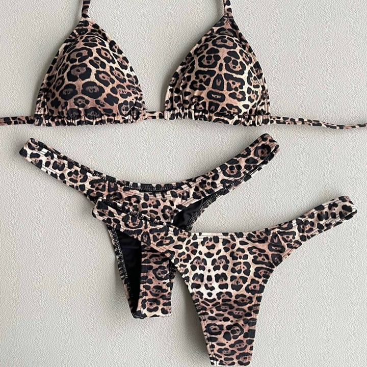 Leopard Print Vintage Trend Bikini Set