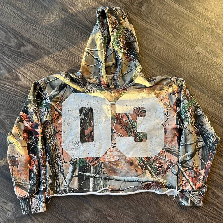 Limited sale of casual street camouflage trendy printed cotton hoodie