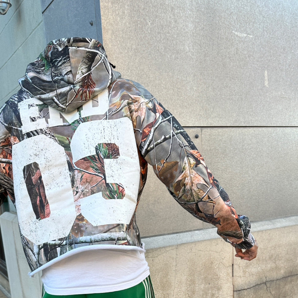 Limited sale of casual street camouflage trendy printed cotton hoodie