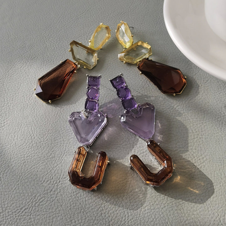 Geometric Love Irregular Resin Earrings