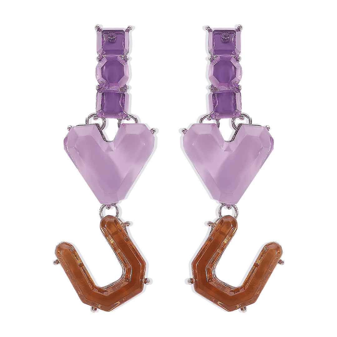 Geometric Love Irregular Resin Earrings