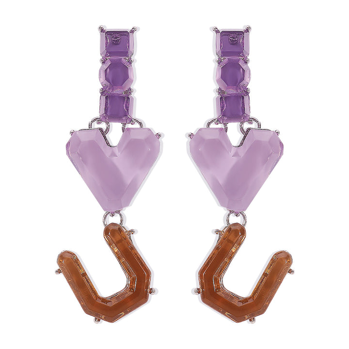 Geometric Love Irregular Resin Earrings