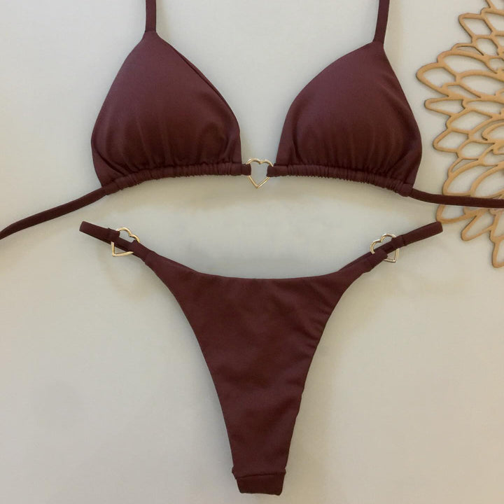 Pure color sexy beach vacation bikini