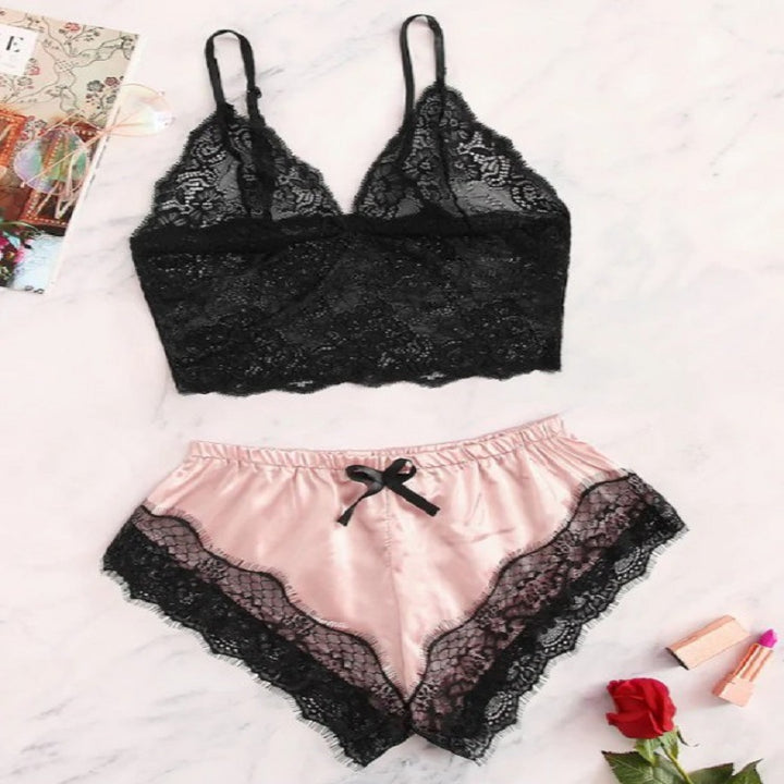 Home pajamas sexy lingerie sexy temptation lace set