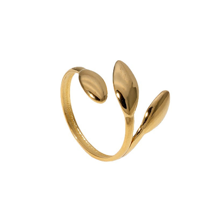 Niche cold wind leaf index finger ring adjustable ring