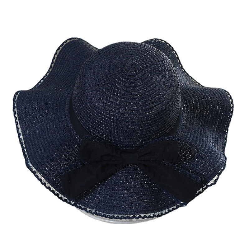 Stylish bow hat with big brim