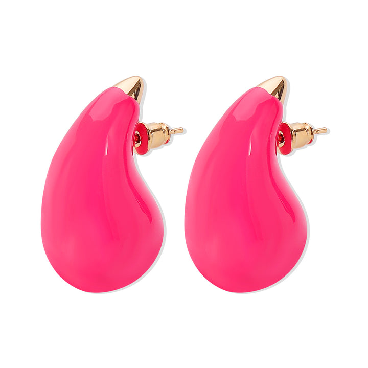 Candy color chubby oil drop earrings