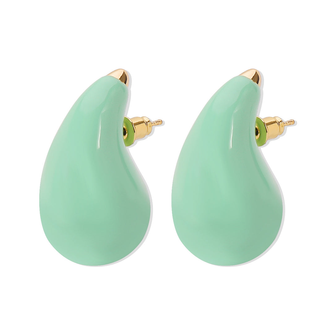 Candy color chubby oil drop earrings