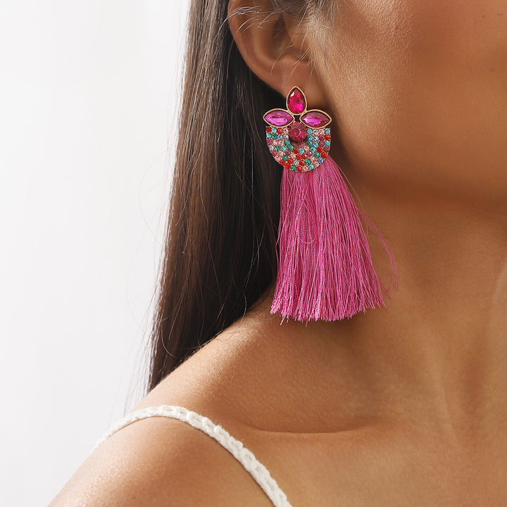 Ethnic colorful tassel earrings