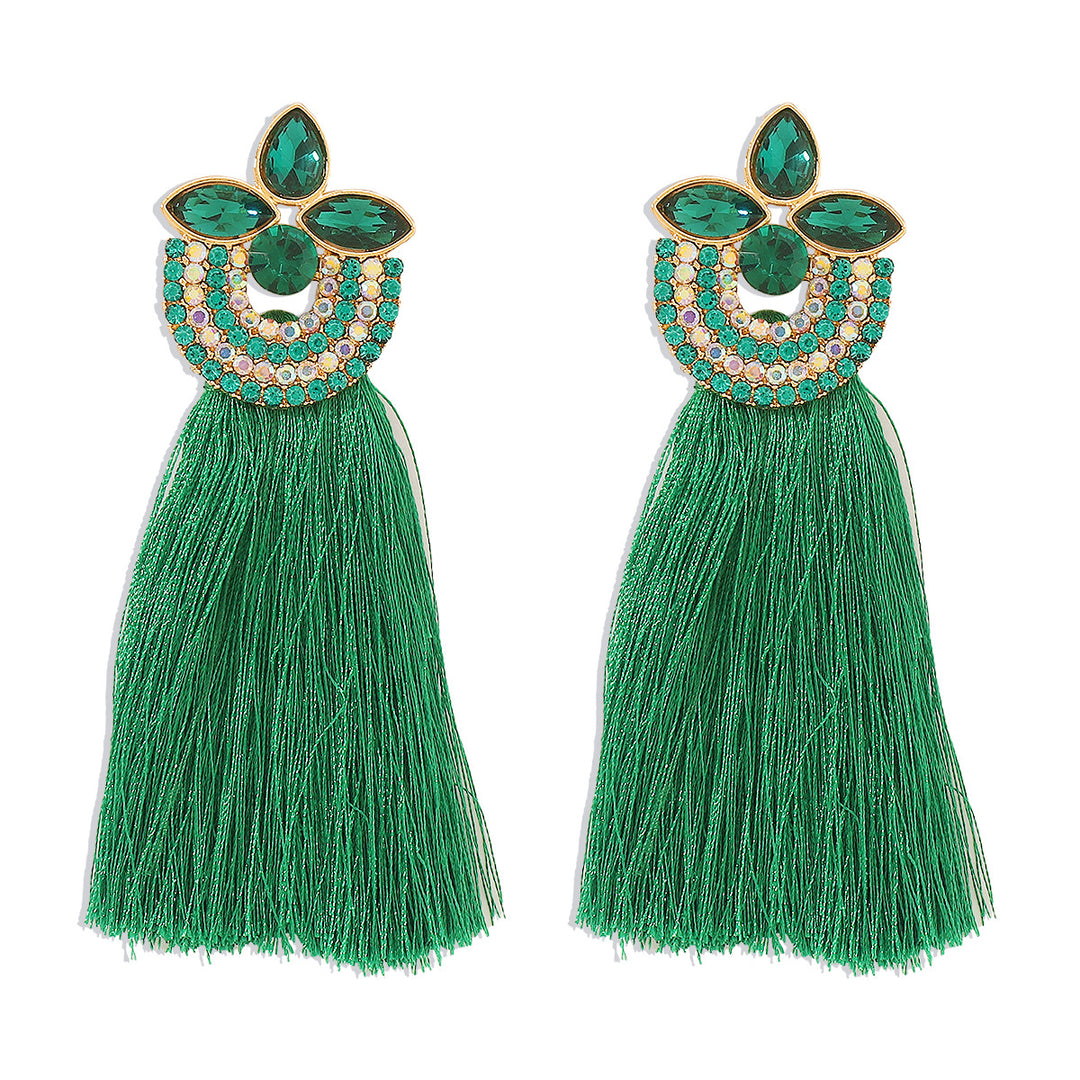 Ethnic colorful tassel earrings