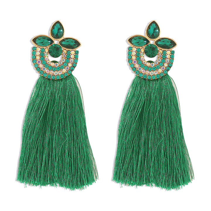 Ethnic colorful tassel earrings