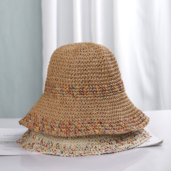 Mixed color matching versatile bucket hat beach hat sun protection hat