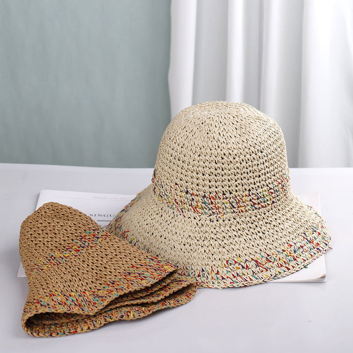 Mixed color matching versatile bucket hat beach hat sun protection hat