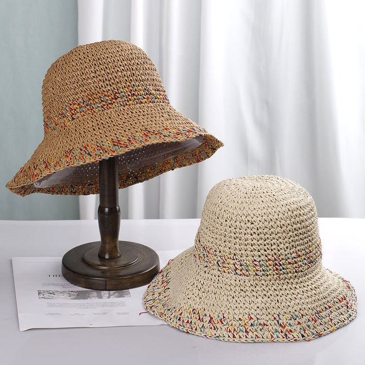 Mixed color matching versatile bucket hat beach hat sun protection hat