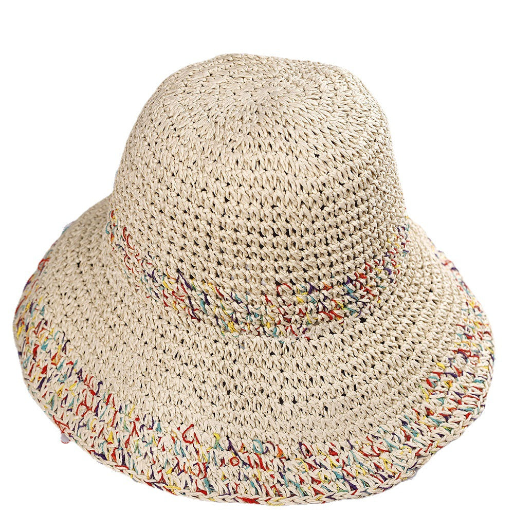 Mixed color matching versatile bucket hat beach hat sun protection hat