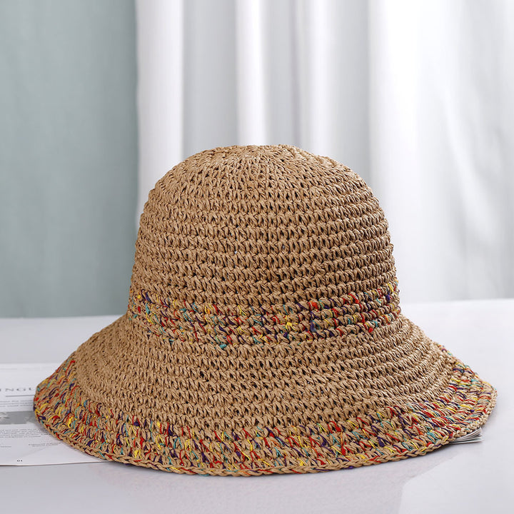 Mixed color matching versatile bucket hat beach hat sun protection hat