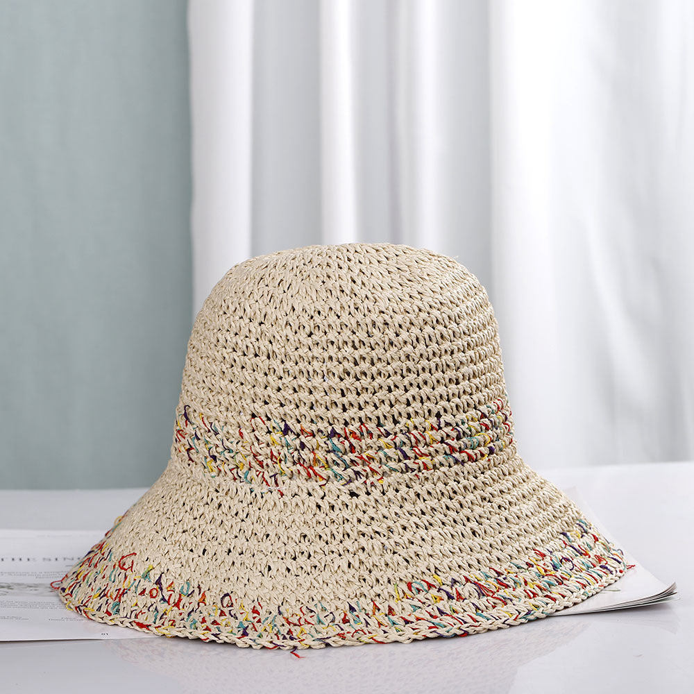 Mixed color matching versatile bucket hat beach hat sun protection hat