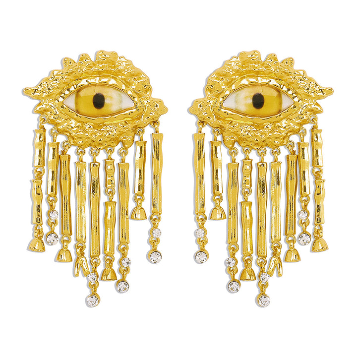 Medieval Exaggerated Devil's Eye Tassel Earrings