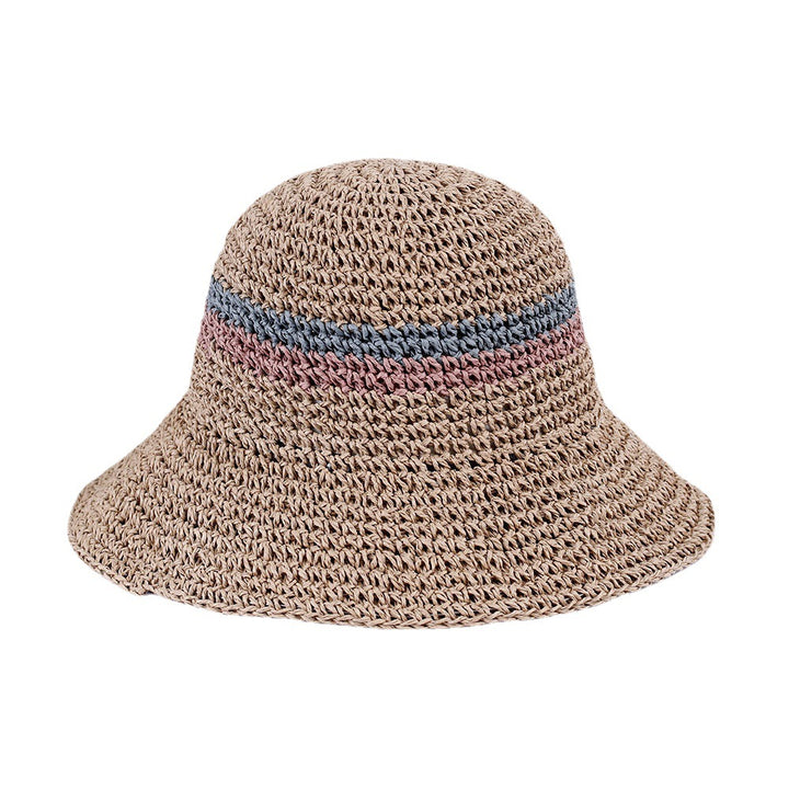 Outdoor travel holiday folding color block beach hat