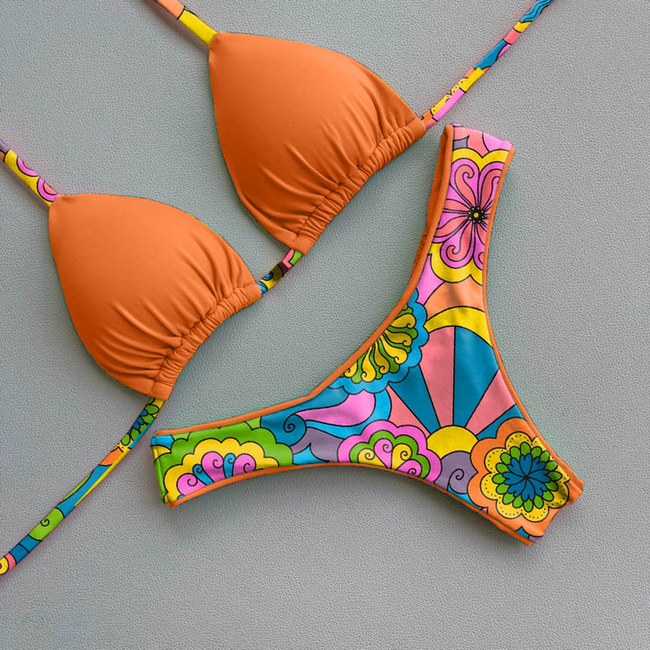 Vintage Print Sexy Bikini Set