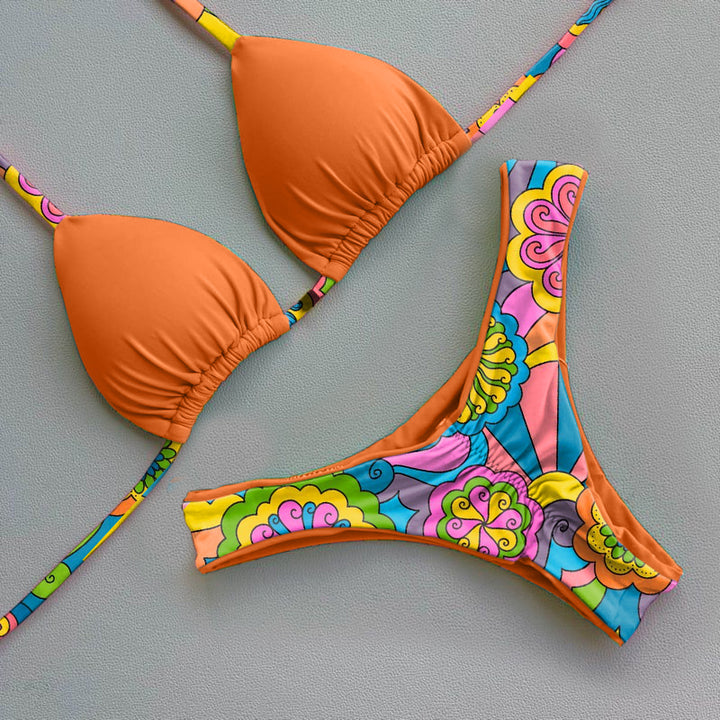 Vintage Print Sexy Bikini Set