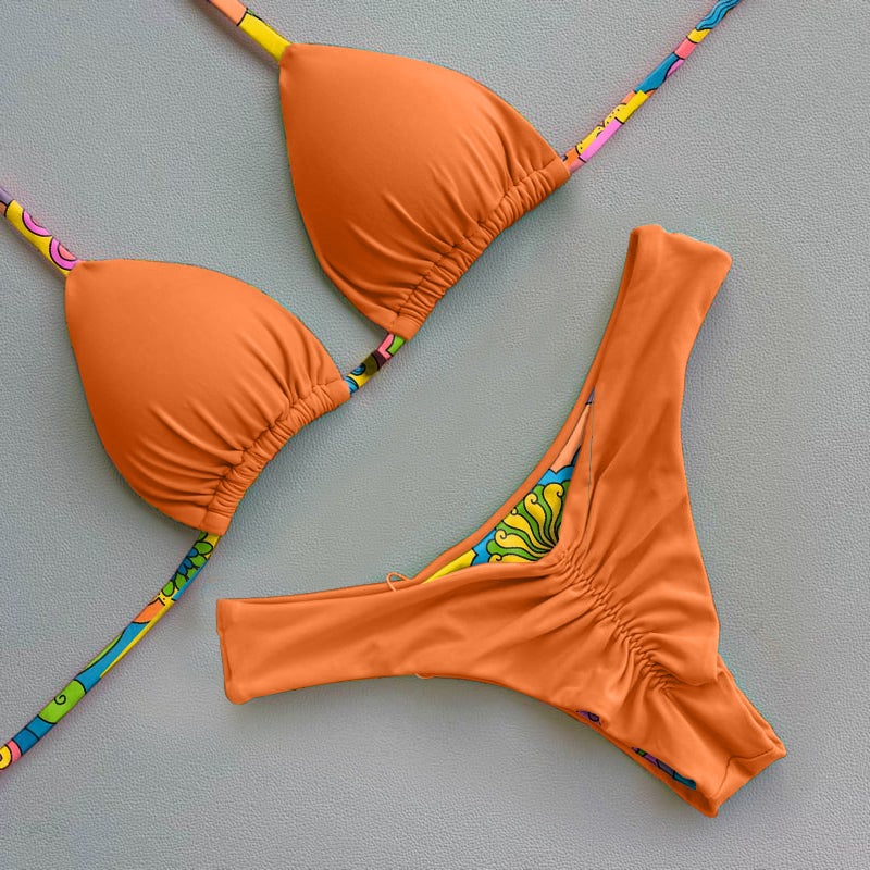 Vintage Print Sexy Bikini Set