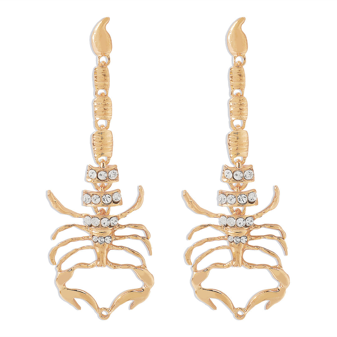 Gothic creative scorpion rhinestone long earrings