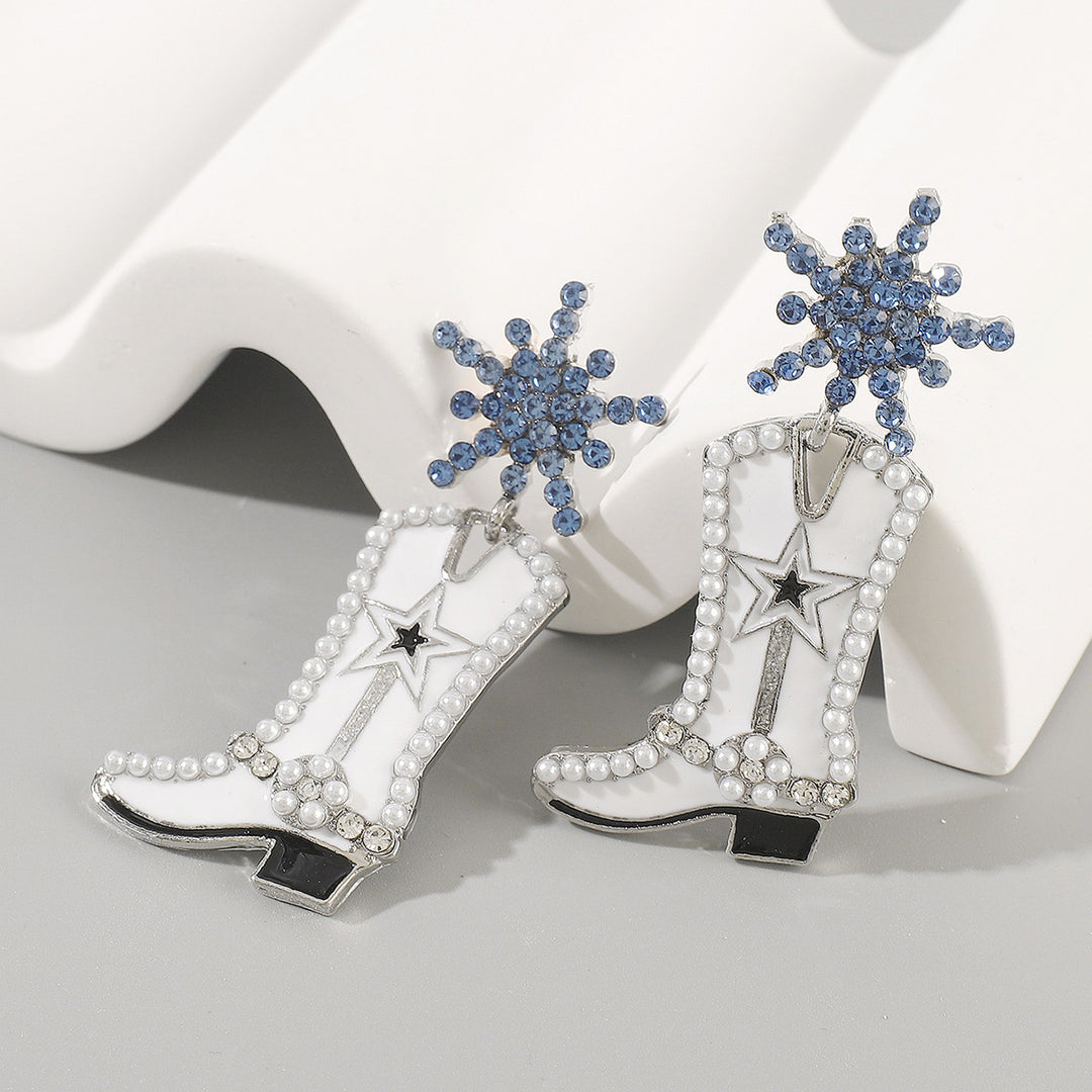 Exaggerated fashionable and creative boots earrings