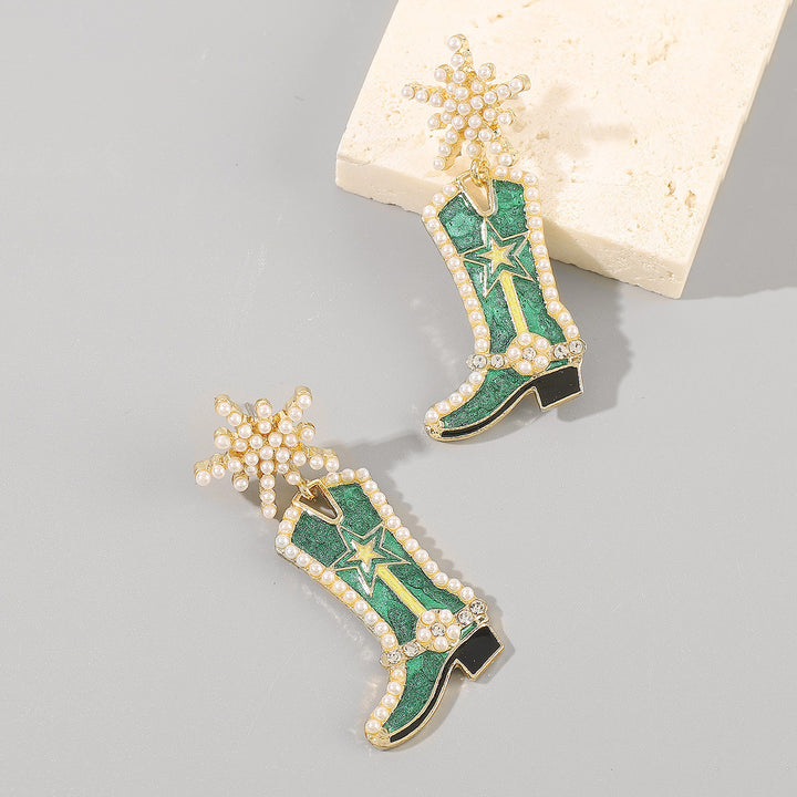 Exaggerated fashionable and creative boots earrings