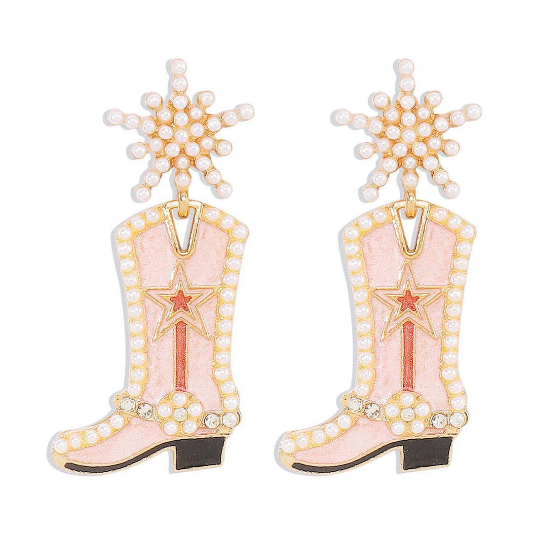 Exaggerated fashionable and creative boots earrings