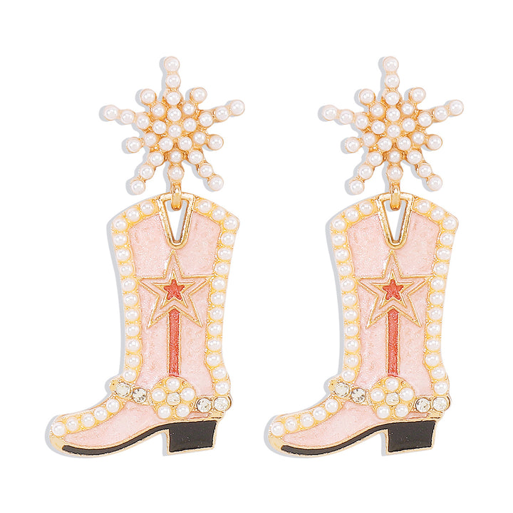 Exaggerated fashionable and creative boots earrings