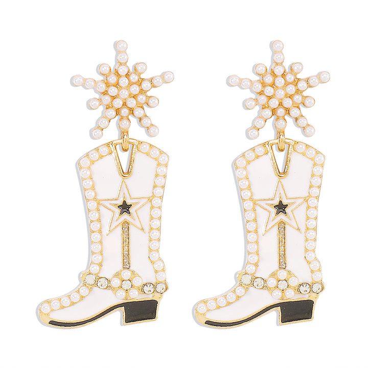 Exaggerated fashionable and creative boots earrings